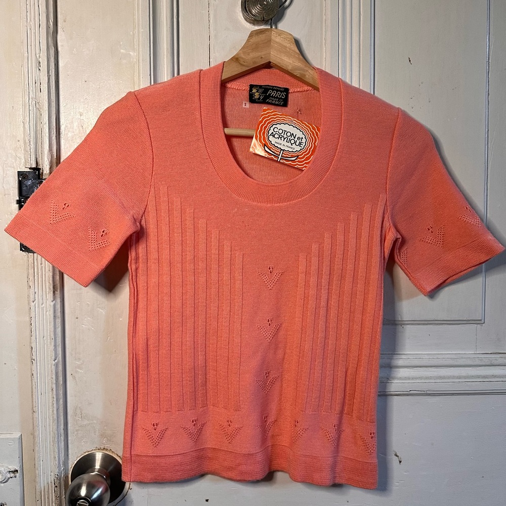 Pink vintage knit top from Paris
